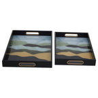 Set of Two Assorted Colour Rectangular Trays