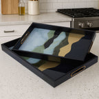 Set of Two Assorted Colour Rectangular Trays