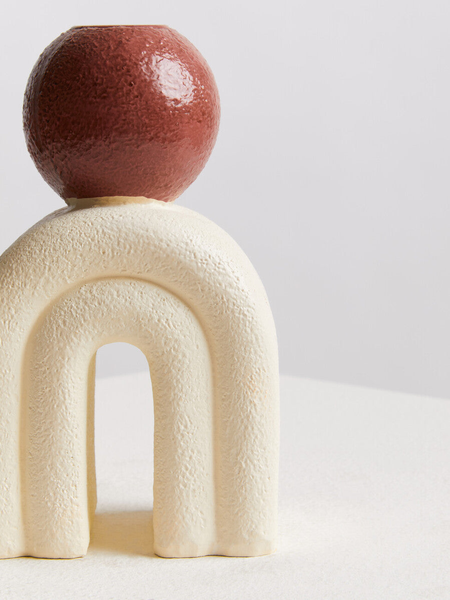 Candle Holder with Cream Base
