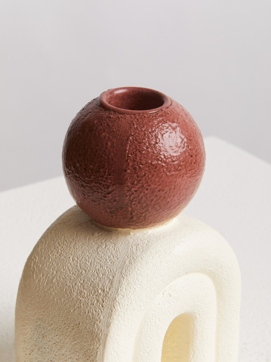 Candle Holder with Cream Base
