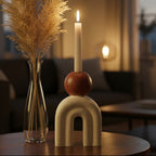 Candle Holder with Cream Base