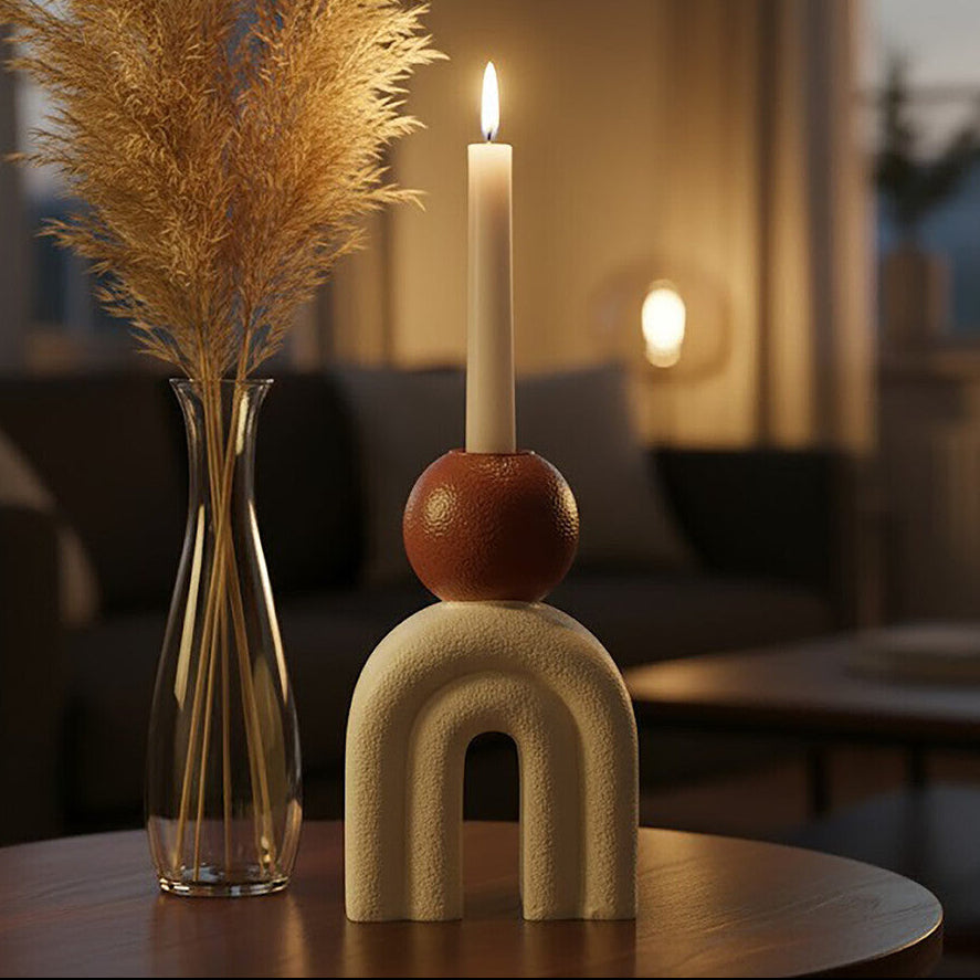 Candle Holder with Cream Base