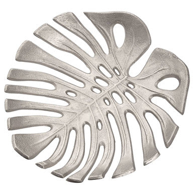 Monstera Small Silver Finish Leaf Dish