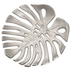 Monstera Small Silver Finish Leaf Dish