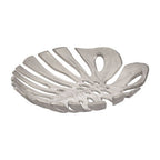 Monstera Small Silver Finish Leaf Dish