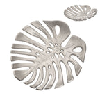 Monstera Small Silver Finish Leaf Dish