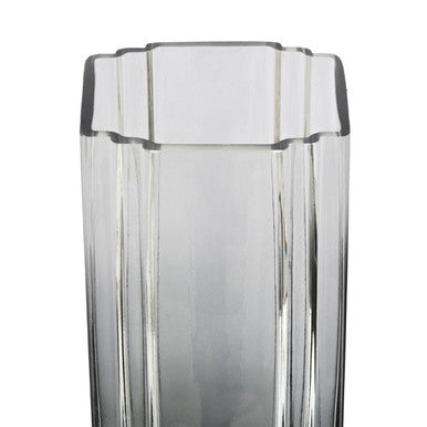 Large Grey Ombre Glass Vase