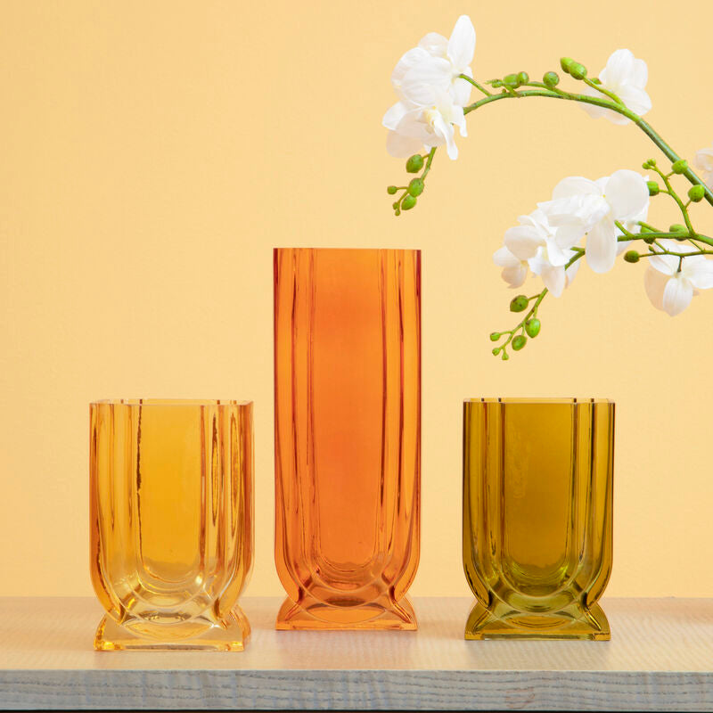 Small Ochre Yellow Glass Vase