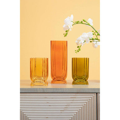 Small Ochre Yellow Glass Vase