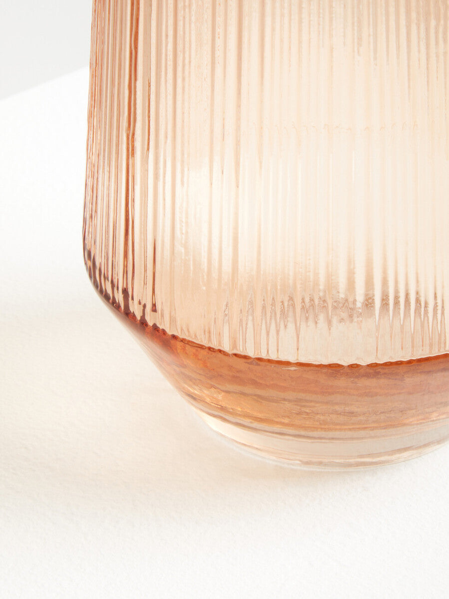 Large Light Amber Glass Vase