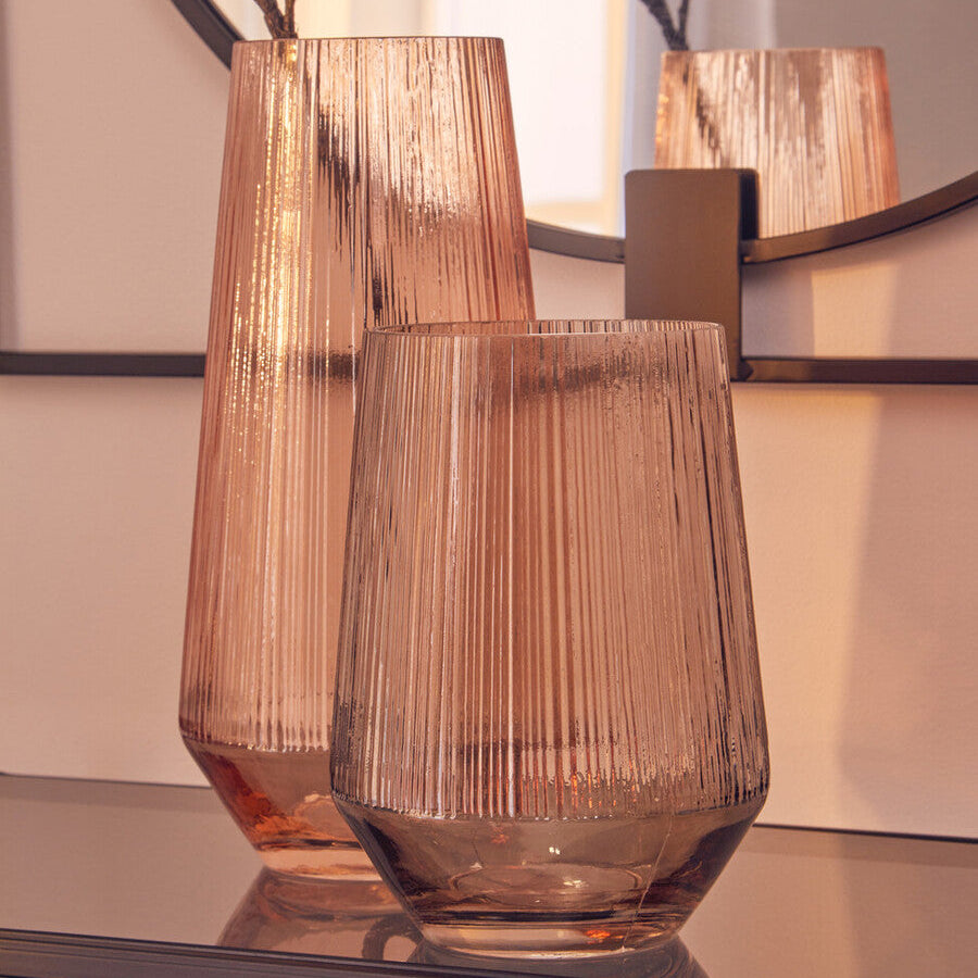 Large Light Amber Glass Vase