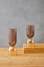 Large Amber and Brown Glass Vase