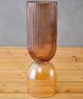 Large Amber and Brown Glass Vase