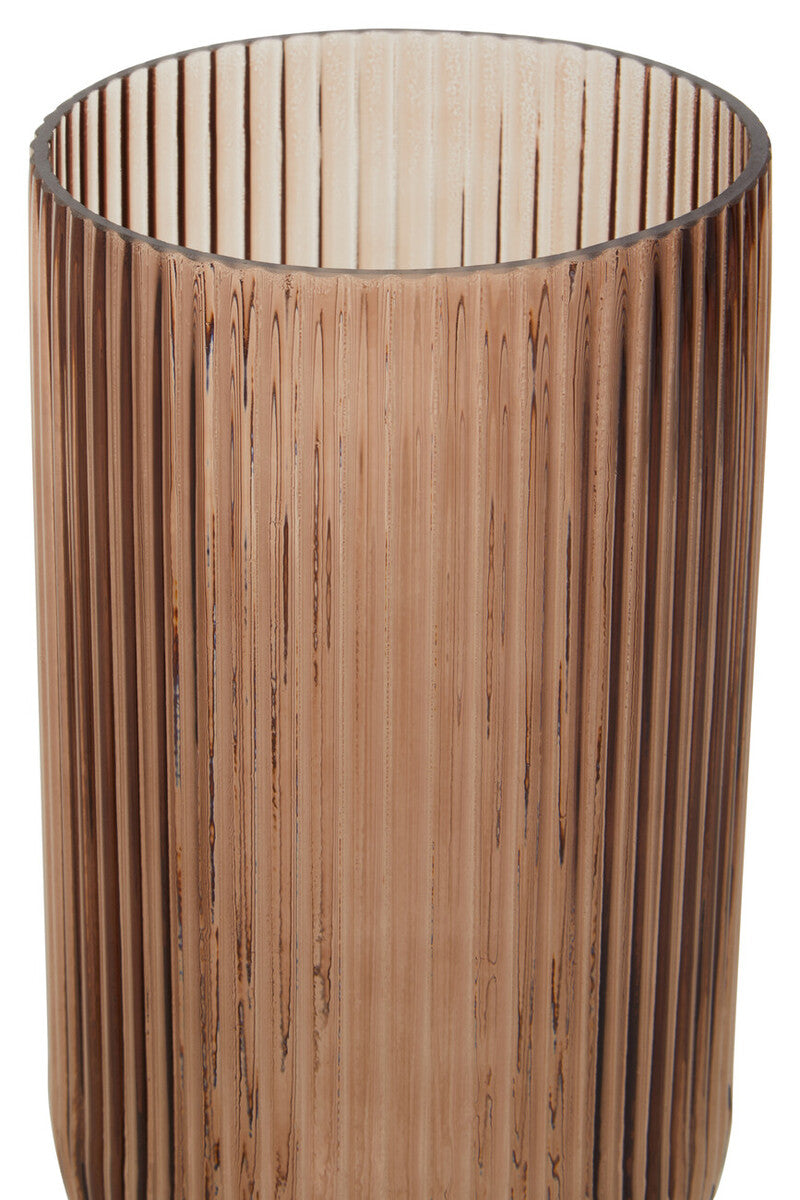 Large Amber and Brown Glass Vase