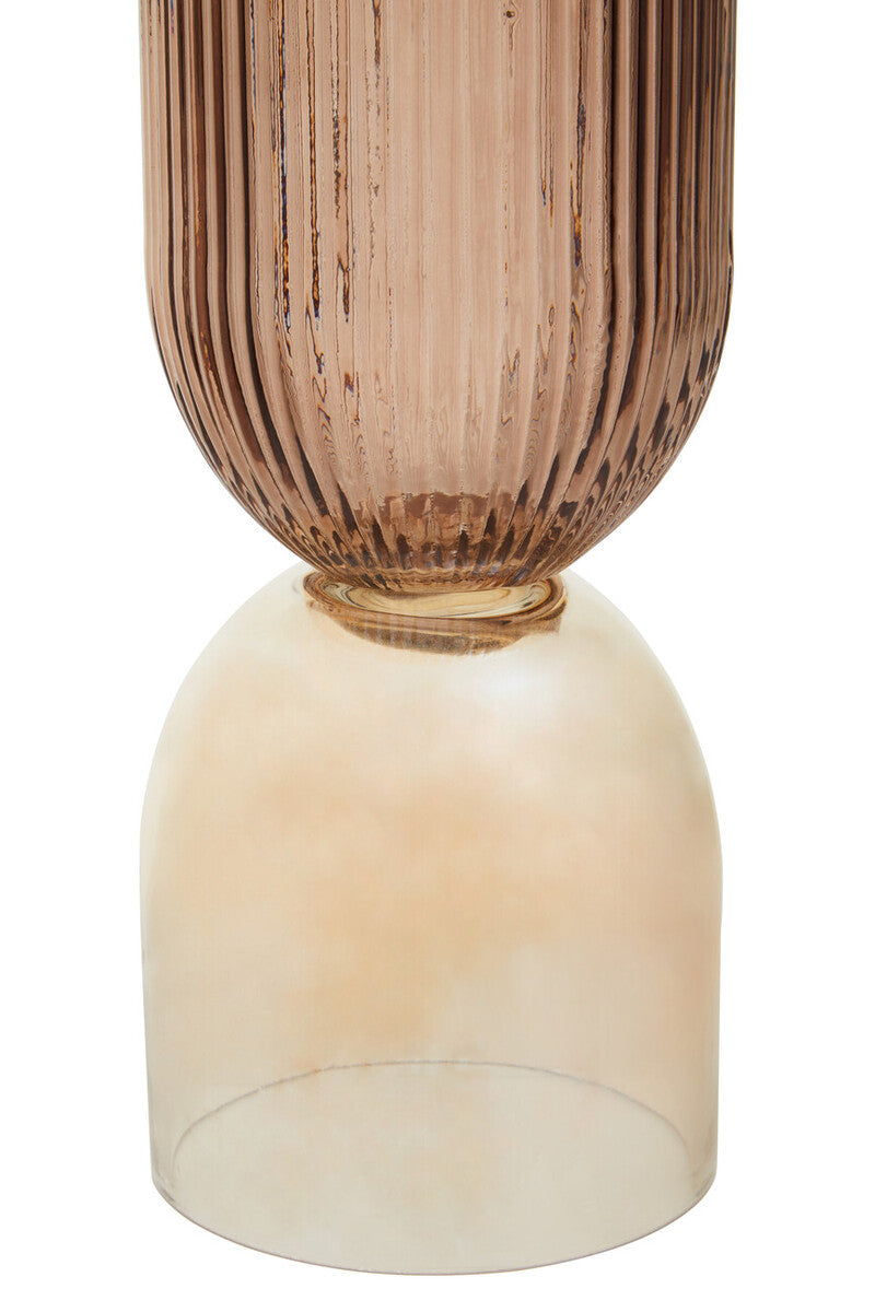 Large Amber and Brown Glass Vase