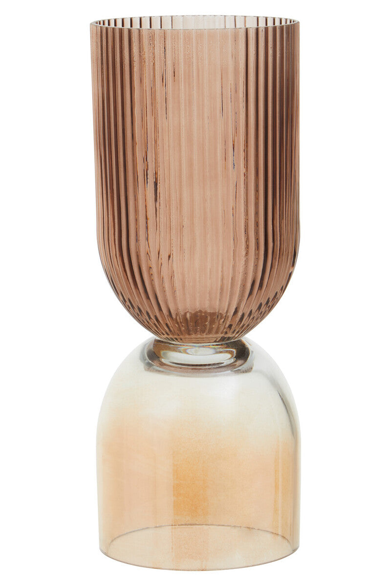 Small Amber and Brown Glass Vase