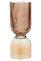 Small Amber and Brown Glass Vase