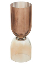 Small Amber and Brown Glass Vase