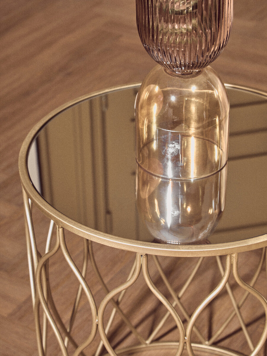 Small Amber and Brown Glass Vase