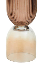 Small Amber and Brown Glass Vase