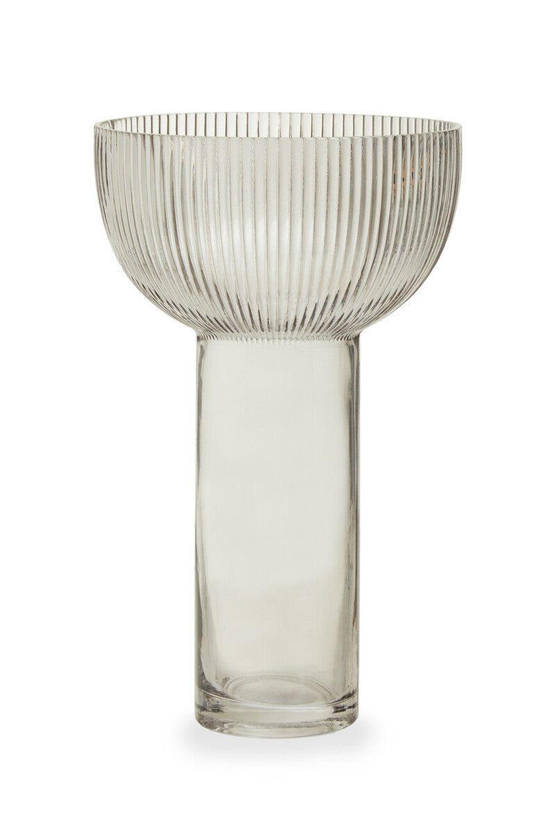 Contemporary Large Grey Glass Vase