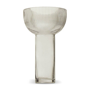 Contemporary Large Grey Glass Vase