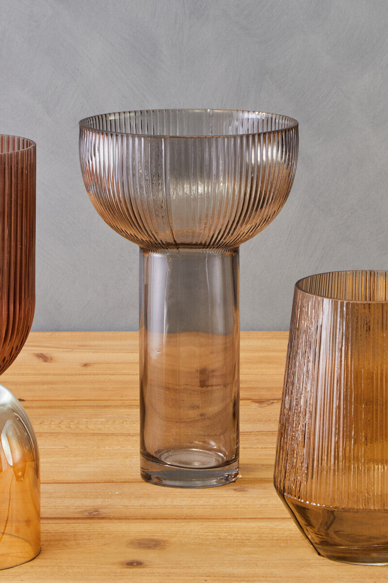Contemporary Large Grey Glass Vase