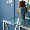 Small Ribbed Blue Glass Vase