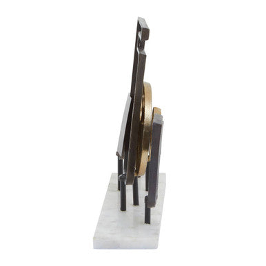 Large Assorted Colour Metal Sculpture on Marble Base