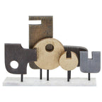 Large Assorted Colour Metal Sculpture on Marble Base