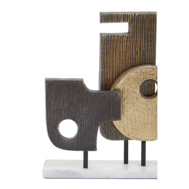 Large Assorted Colour Metal Sculpture on Marble Base