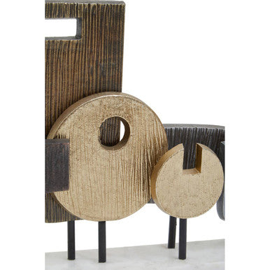 Large Assorted Colour Metal Sculpture on Marble Base
