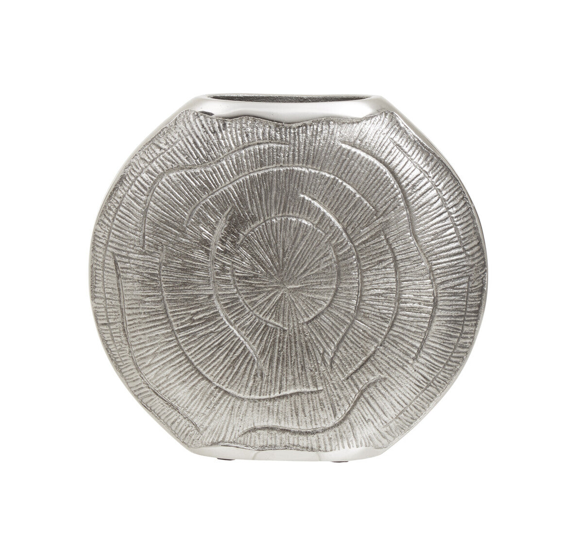 Small Oak Effect Silver Finish Vase