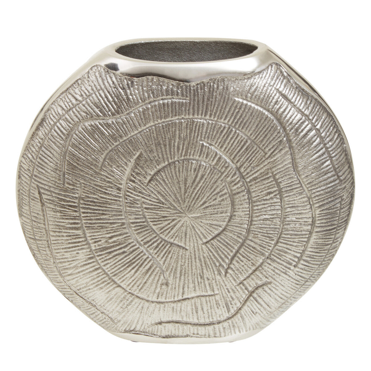 Small Oak Effect Silver Finish Vase