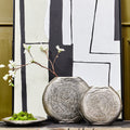 Small Oak Effect Silver Finish Vase