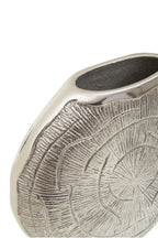 Small Oak Effect Silver Finish Vase