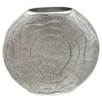 Large Oak Effect Silver Finish Vase