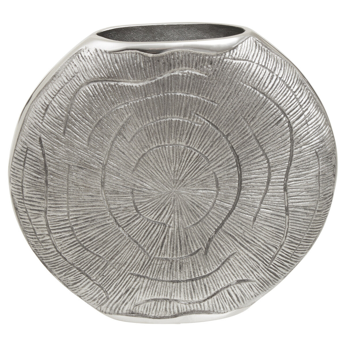 Large Oak Effect Silver Finish Vase
