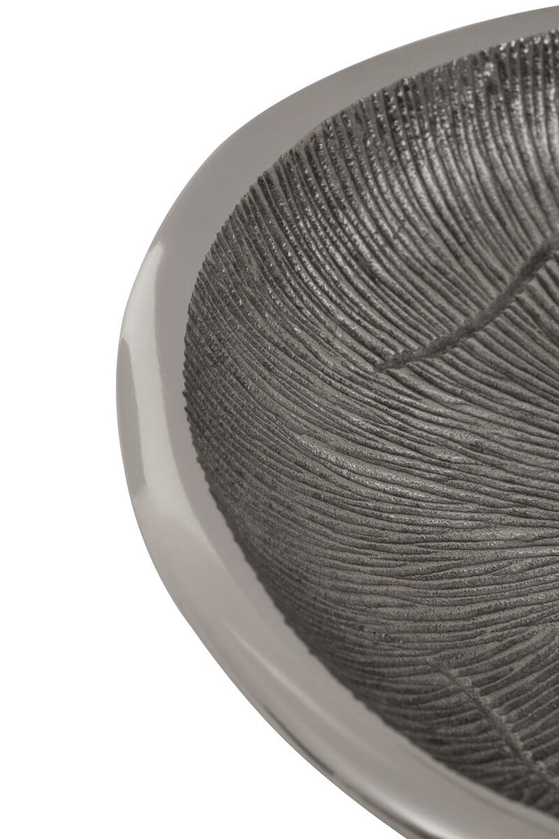 Small Oak Effect Silver Bowl