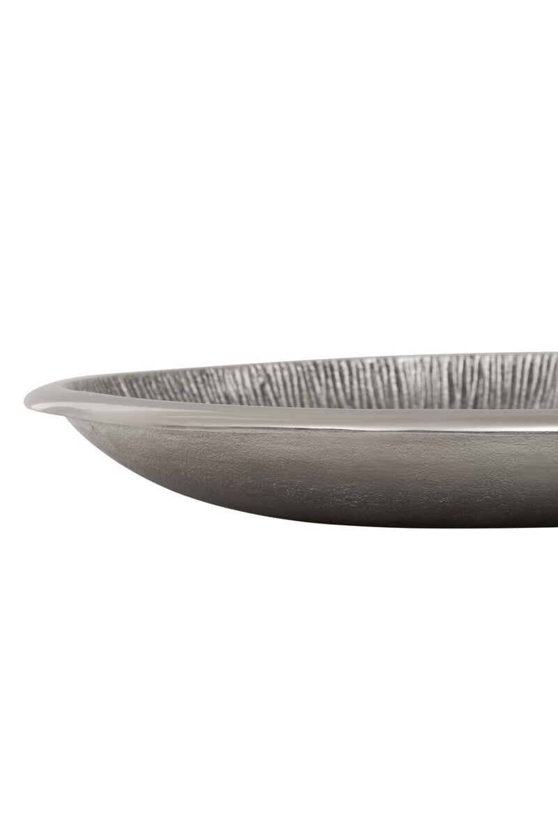 Small Oak Effect Silver Bowl