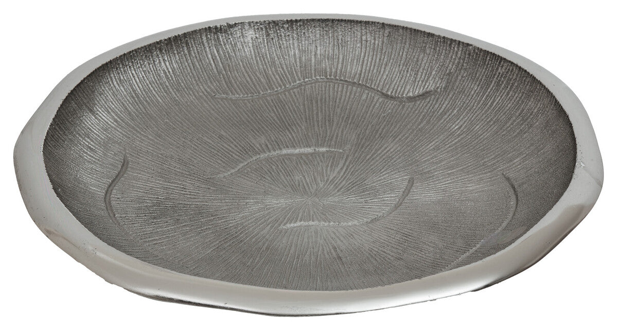 Large Oak Effect Silver Bowl
