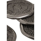 Set of 4 Oak Effect Silver Top Coasters