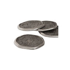 Set of 4 Oak Effect Silver Top Coasters