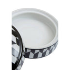 Small Black and White Geometric Print Ceramic Trinket Box