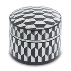 Large Black and White Geometric Print Ceramic Trinket Box
