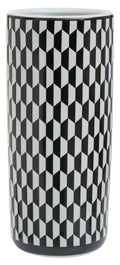 Black and White Geometric Print Ceramic Umbrella Stand