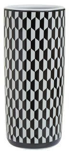 Black and White Geometric Print Ceramic Umbrella Stand