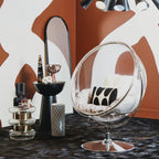 Black and White Geometric Print Ceramic Umbrella Stand