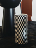 Black and White Geometric Print Ceramic Umbrella Stand