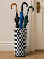 Black and White Geometric Print Ceramic Umbrella Stand